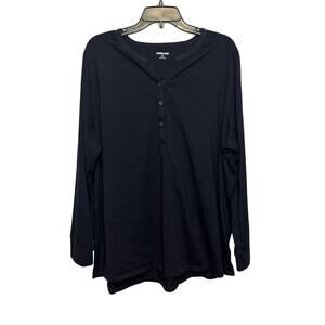 Lands' End Women's Black Long-Sleeve Shirt Size 3X (24W-26W)
